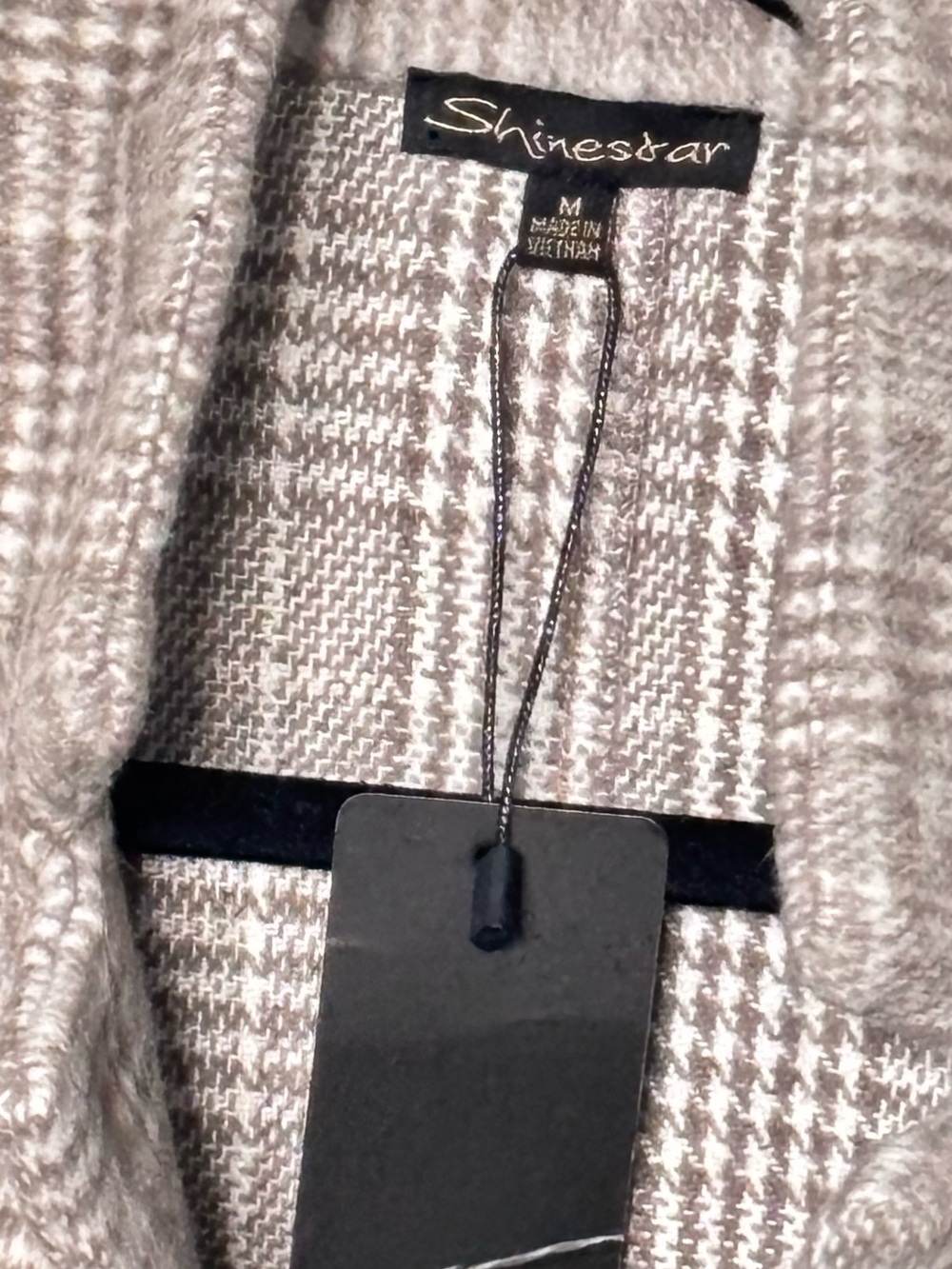 Shinestar Taupe Plaid Open-Front Trench Coat - Picture 2 of 7